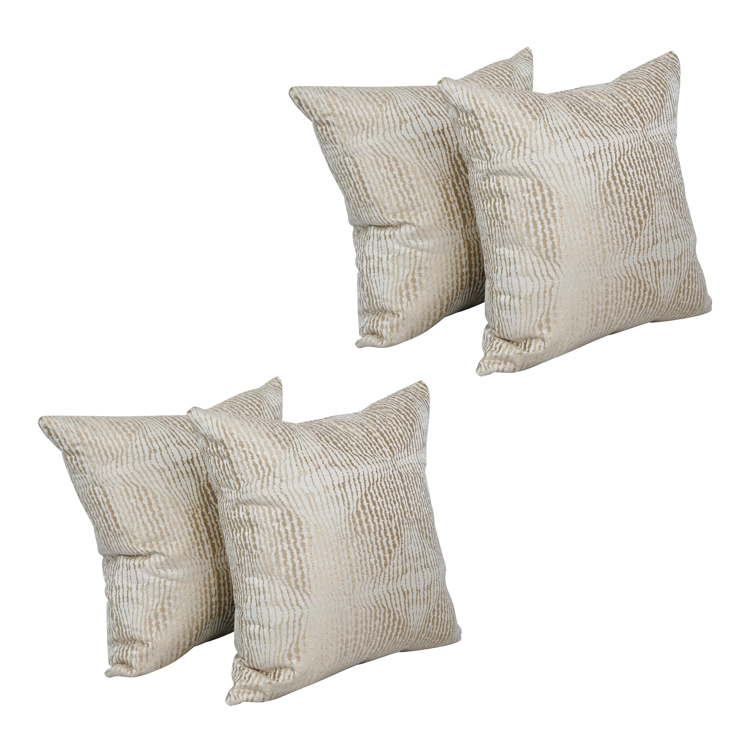 Blazing Needles Square Polyester Jacquard Throw Pillows, 17", Ashfield Alabas 4 Count