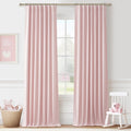 QJmydeco 102 Inch Long Baby Pink Curtains 2 Panels Set for Living Room, Modern Pleated Linen Blend Black Out Aesthetic Curtain f