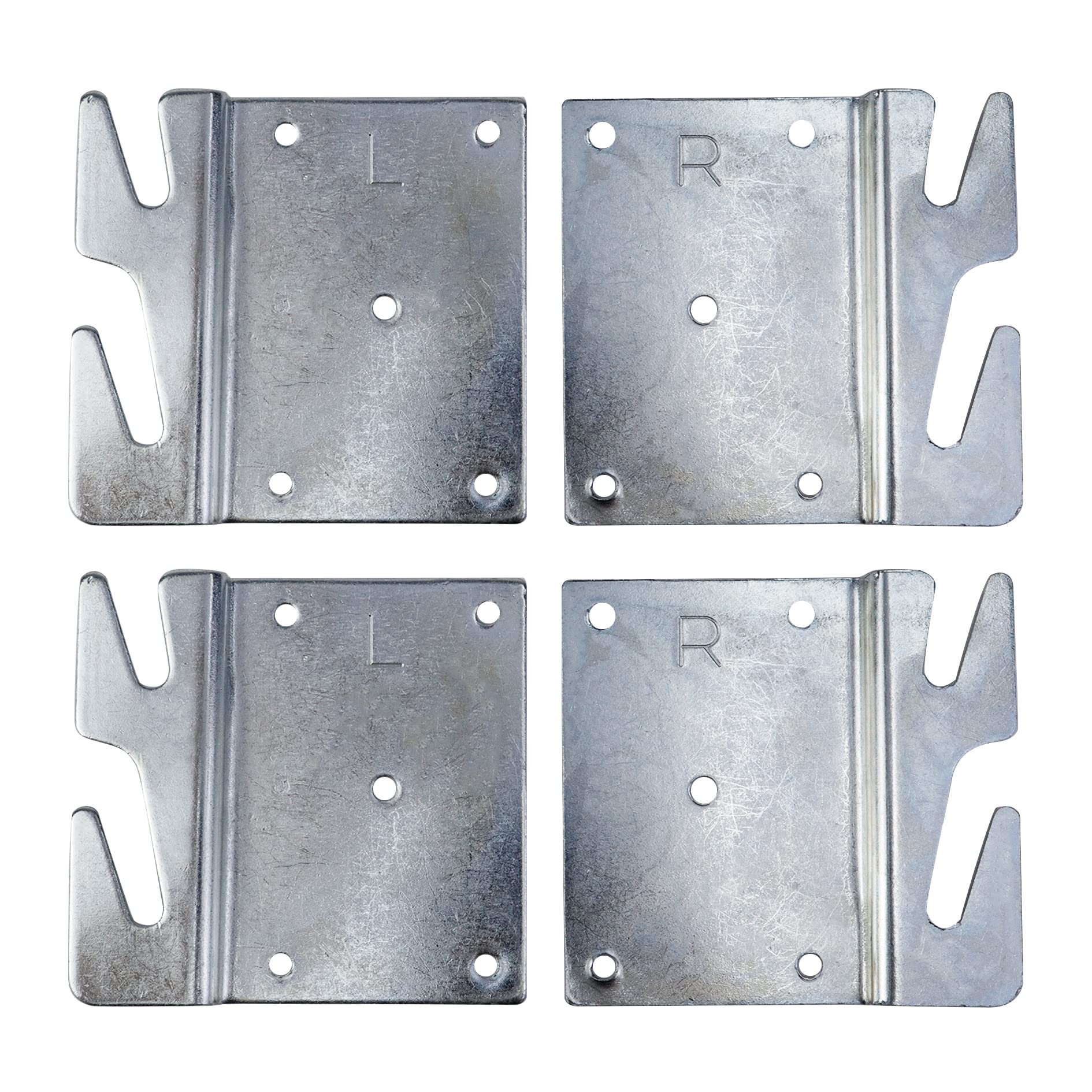 Mcredy 4 PCS Heavy Duty Universal Wood Bed Rail Hook Plates for Beds Frame Bracket Headboard Footboard Replacement Bed Parts,Scr