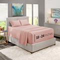 Nestl Extra Deep Pocket Sheets - Fits Mattress 18-24 Inches Deep, Extra Deep Pocket Queen Sheets Sets, 4 Piece Queen Size Sheets, Queen Sheets Deep Pocket, Peach Beige