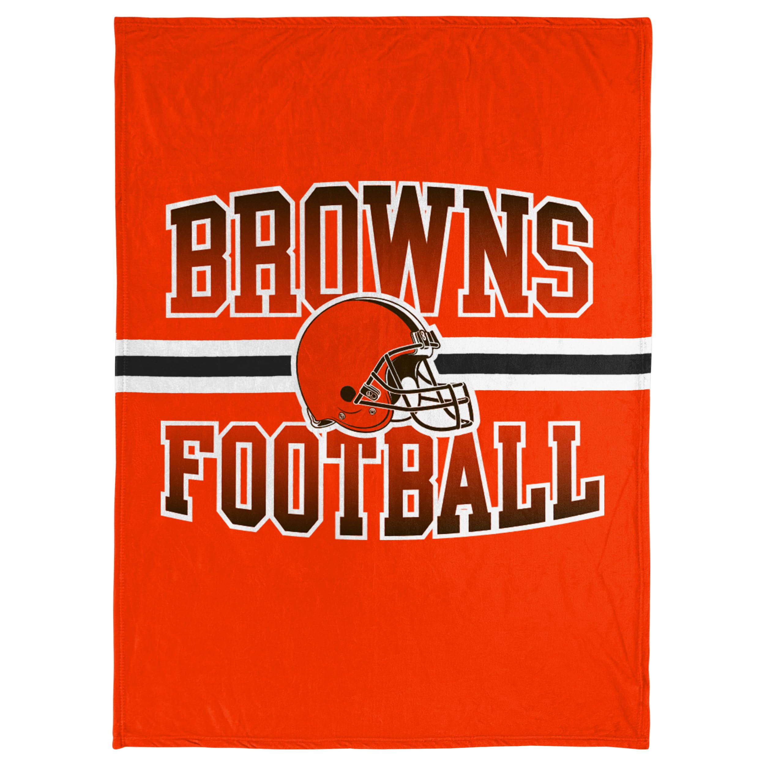 Foco Nfl Micro Raschel Plush Throw Blanket, Stripe Logo 45 X 60, Cleveland Browns