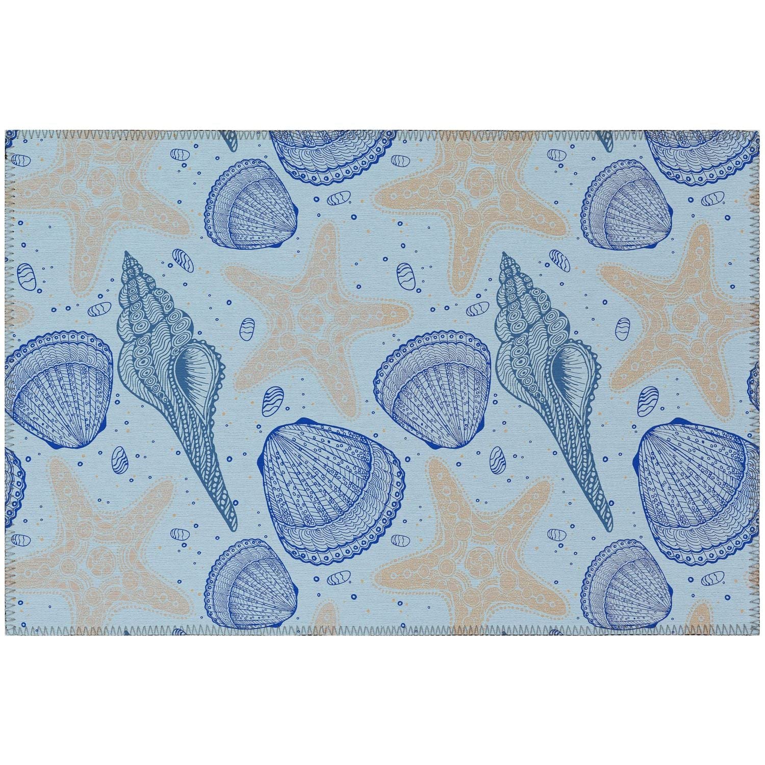 Seabreeze Sz4 Blue Coastal Rug Rectangle 9' X 12'