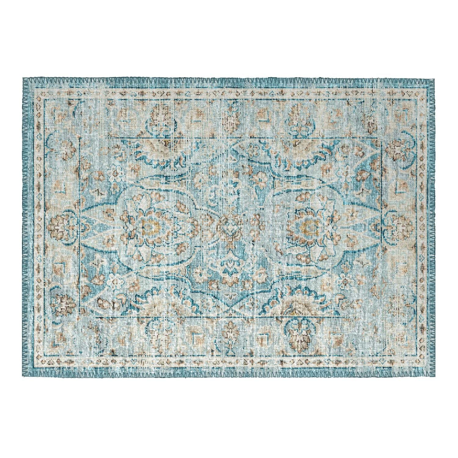 Marbella Mb5 Blue Traditional Rug Rectangle 9' X 12'