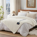 Westinghouse Electric Blanket Twin Size, Super Cozy Luxury Faux Fur & Sherpa Heated Blanket With 10 Heating Levels & 1-12 Hours