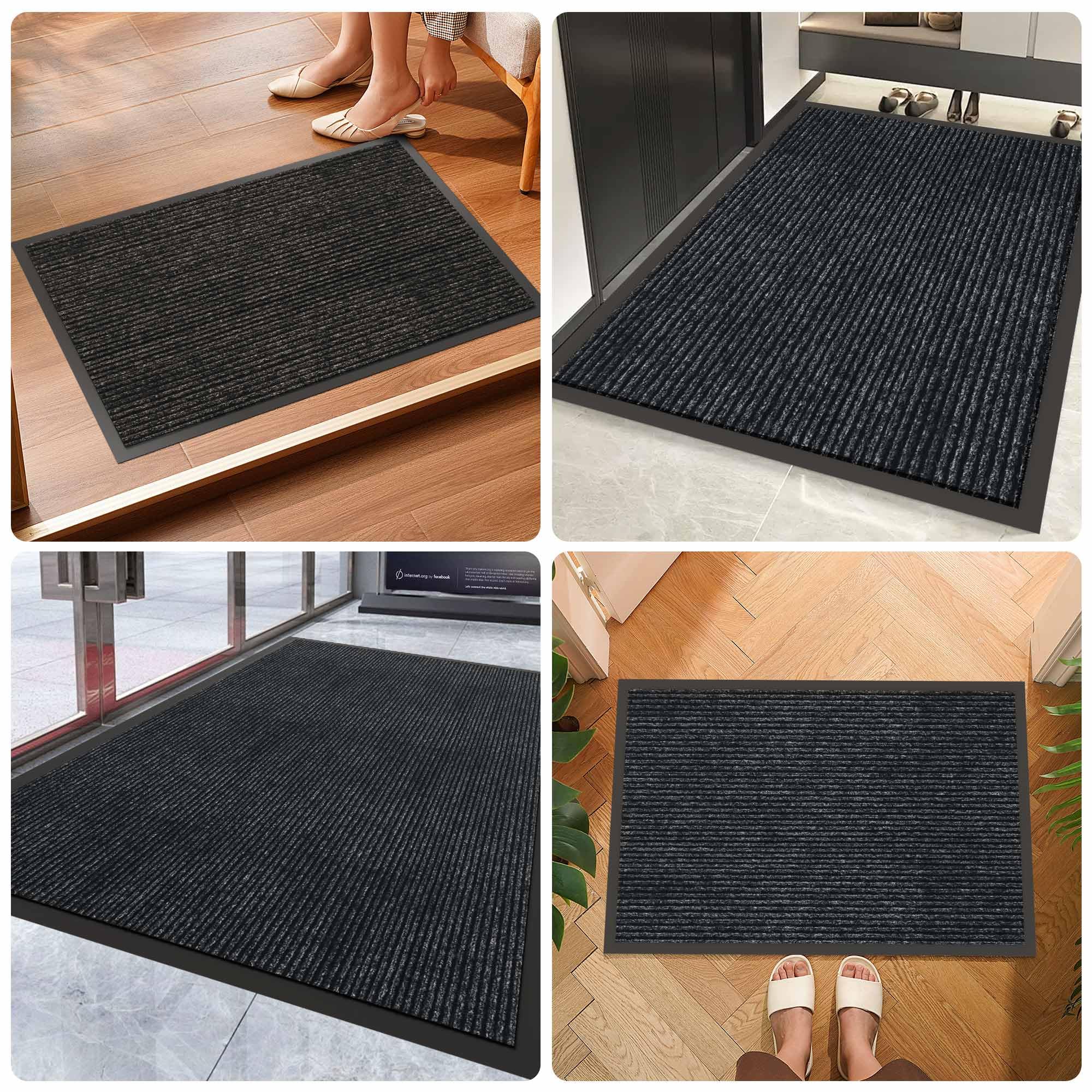 Homek Front Door Mat, 3'X4' Indoor Outdoor Door Mat, Commercial Door Mat Indoor Outdoor Entrance, Heavy Duty Welcome Mat, Rubber Backing Non Slip Doormat For Entryway, Large Industrial Floor Mat