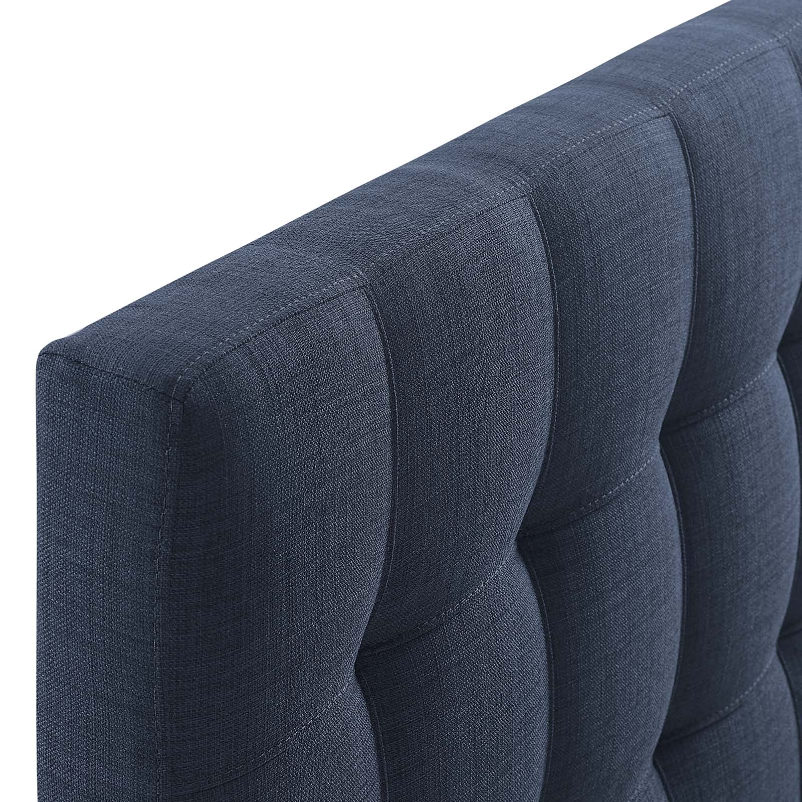 Modway Lily Tufted Linen Fabric Upholstered King Headboard in Navy