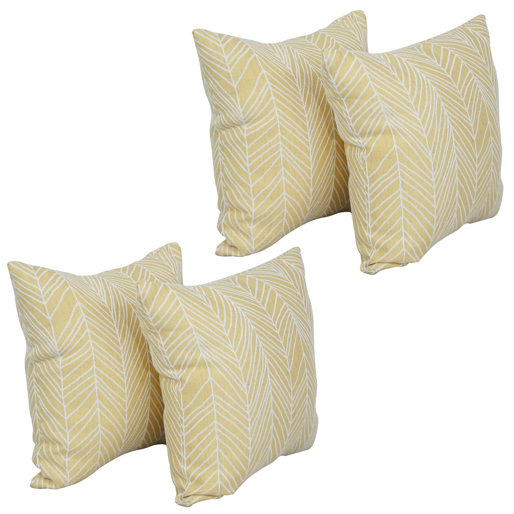 Blazing Needles Square Polyester Jacquard Throw Pillows, 17", Demeter Lemona 4 Count