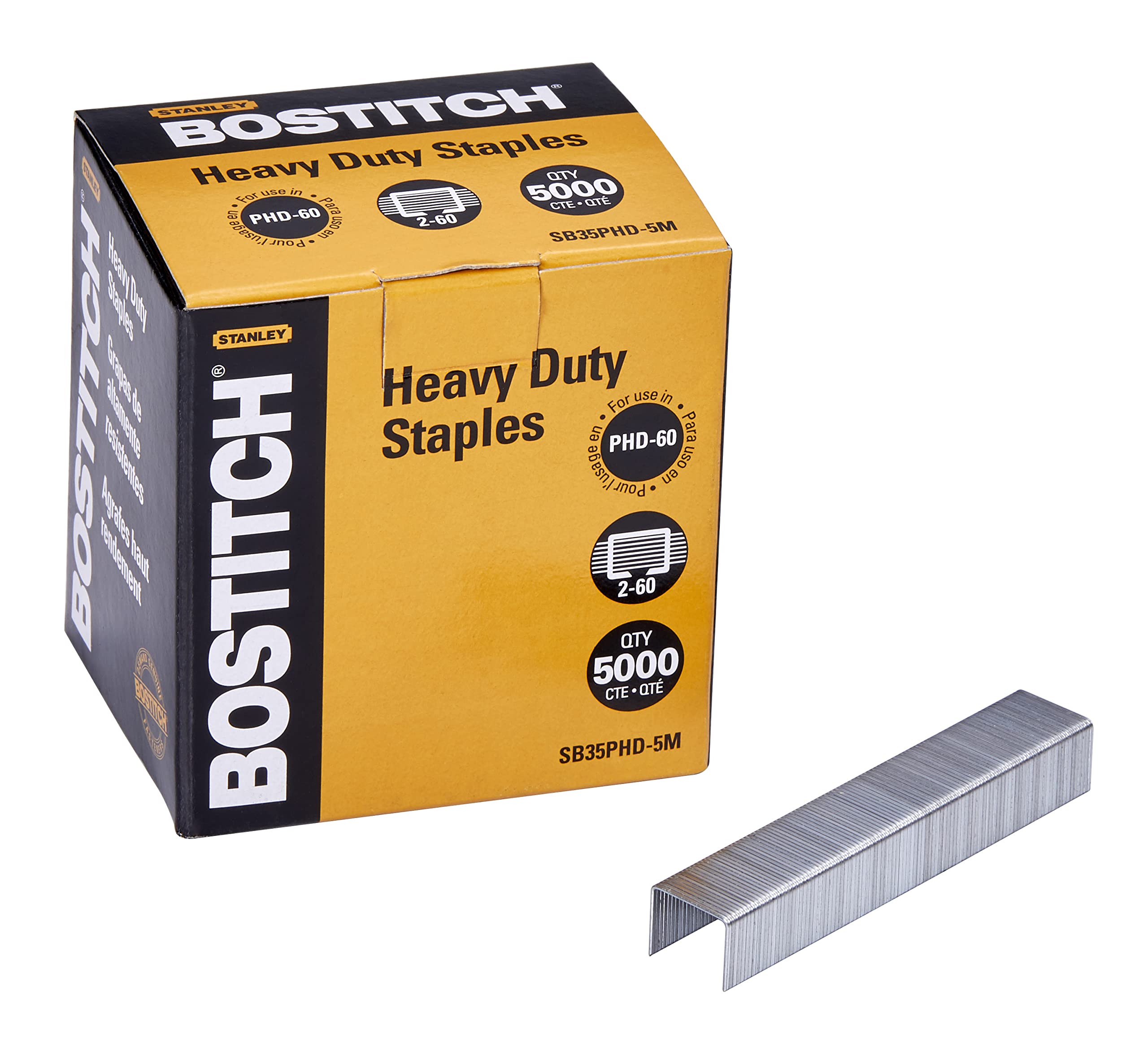 Stanley Bostitch Premium Quality Heavy Duty Staples For Phd-60 Stapler, 5,000 Count Box (Sb35Phd-5M)