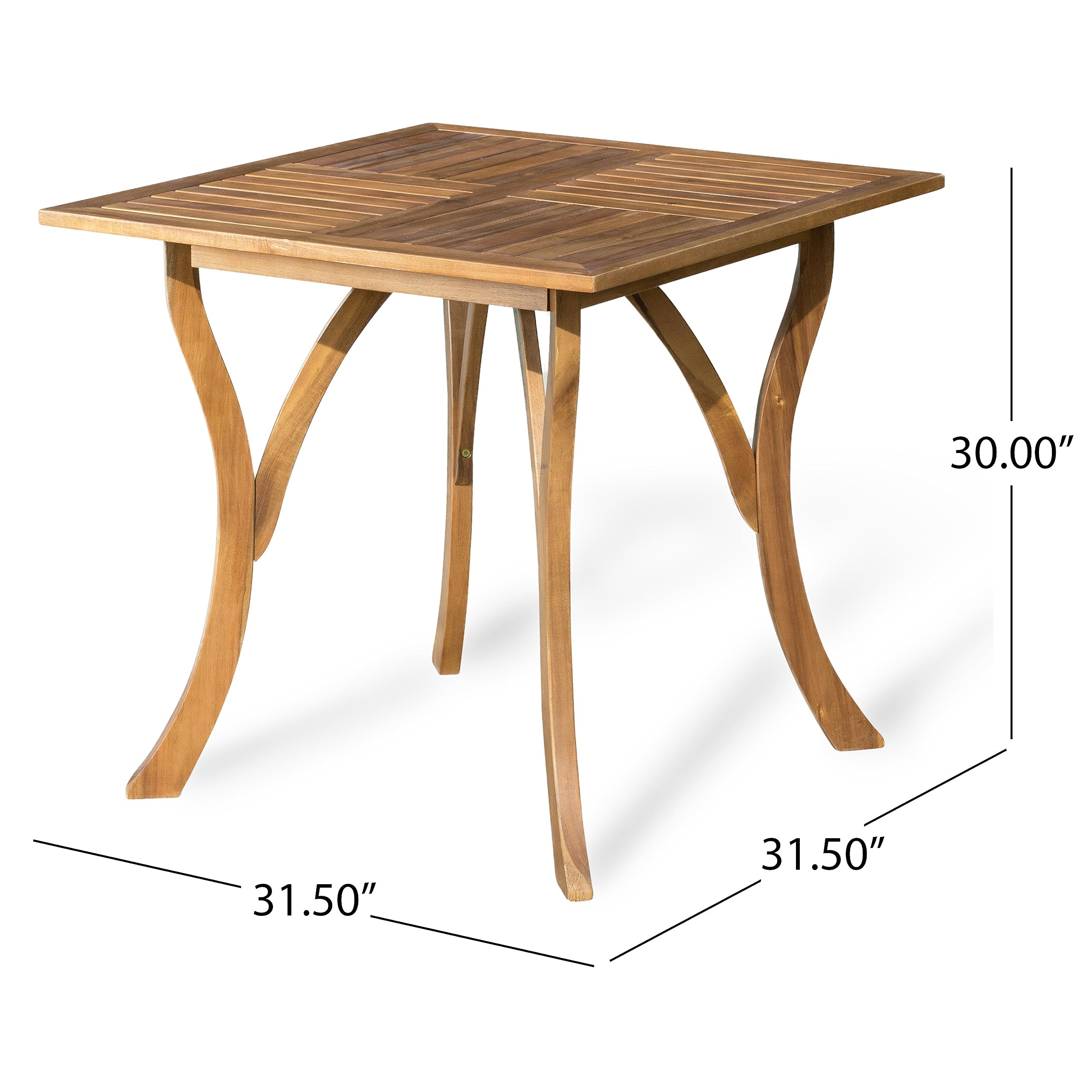 Christopher Knight Home Hermosa Acacia Wood Dining Set, 5-Pcs Set, Teak Finish