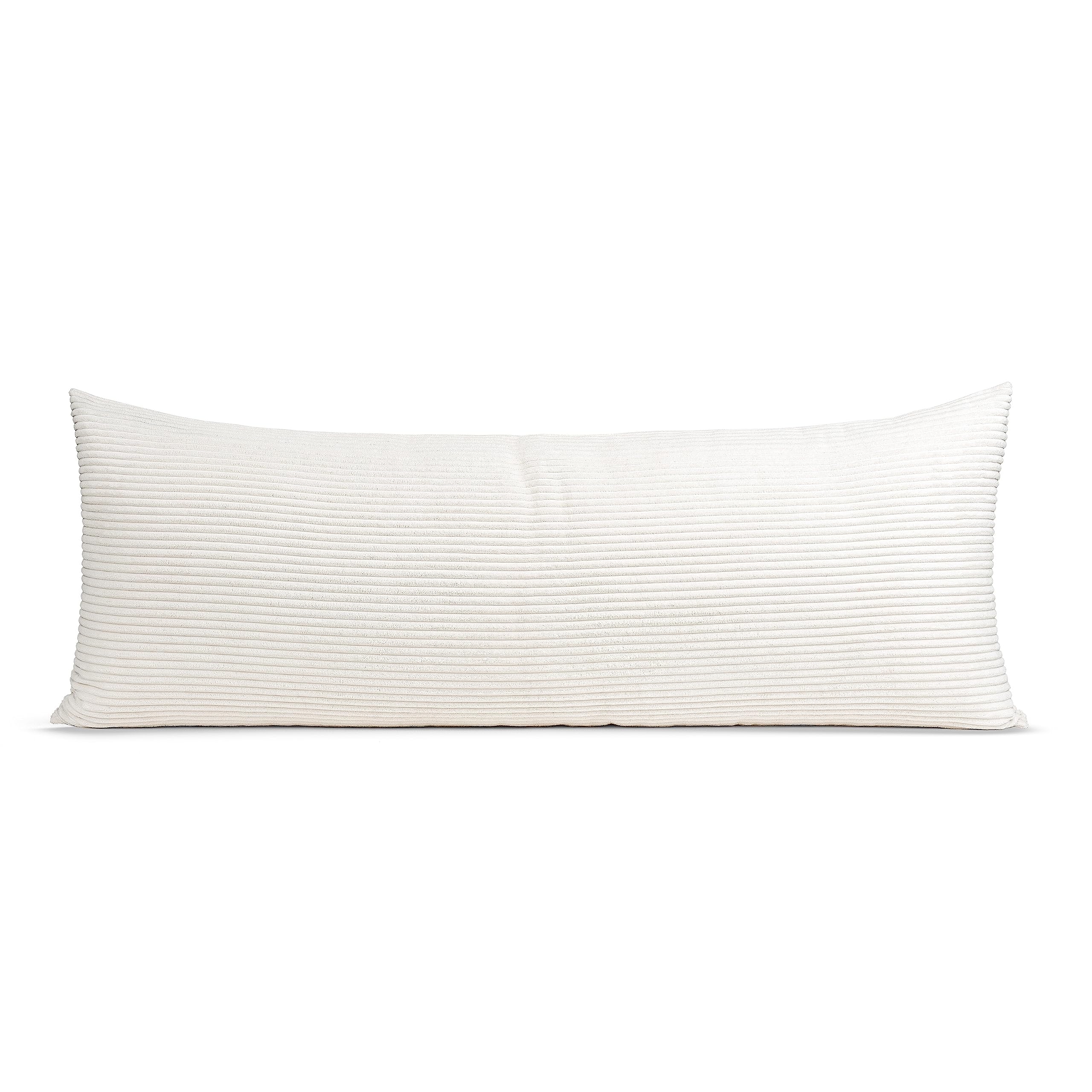 Sweet Jojo Designs White Unisex Boy or Girl Body Pillow Cover Case - Decorative Accent Long Couch Kids Bed Pregnancy Pillowcase 