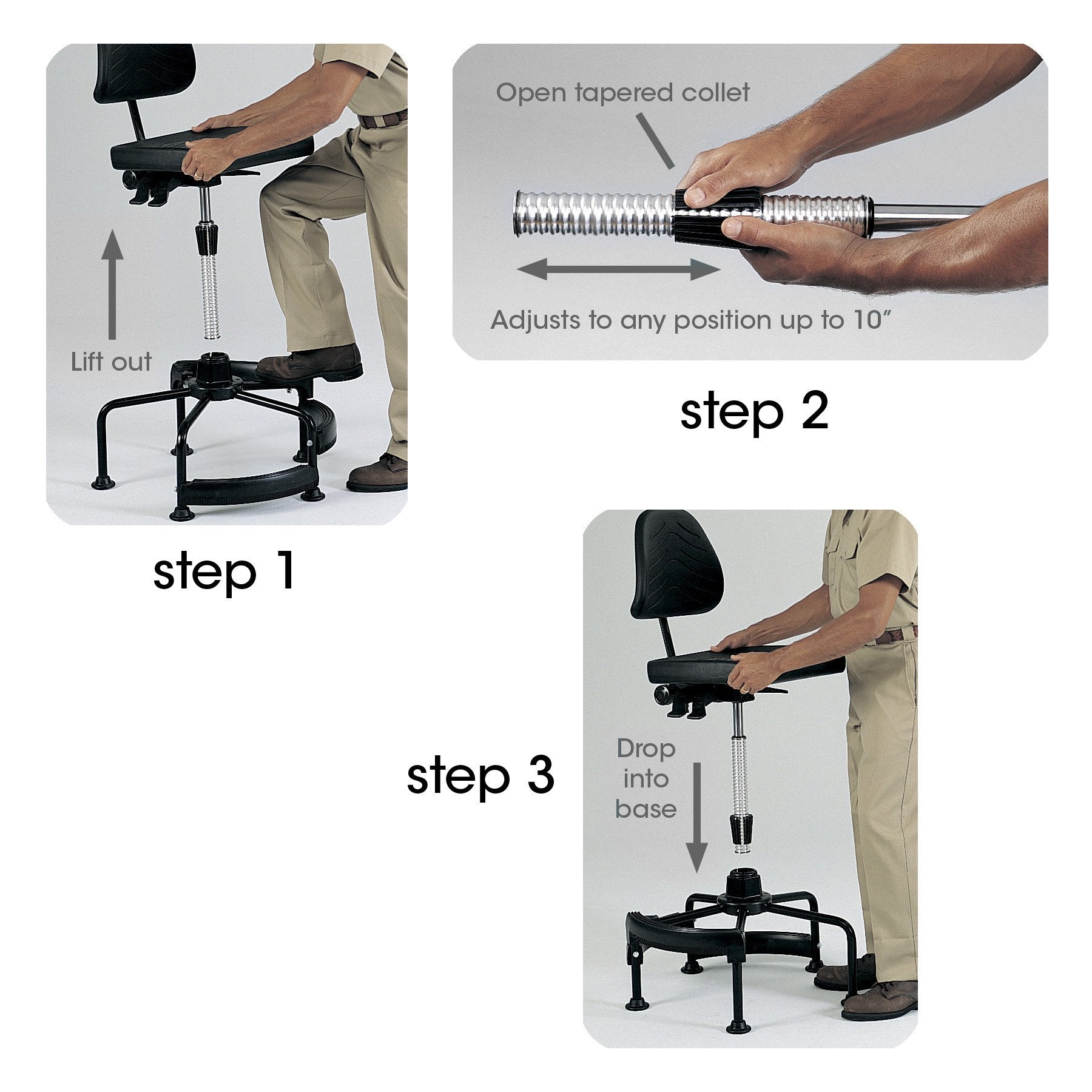 Safco 5120 Task Master Deluxe Industrial Chair (Additional options sold separately), Black