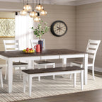 Intercon Kona Backless Bench with Wood Seat and 4 Legs, Gray & White