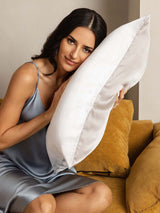[LightGray+White] SilkSilky  Pillowcase 002