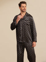 [Black Chain] SilkSilky  Long Sleeve Lapel Collar Men's Pajamas 002