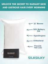 [White] SilkSilky  22Momme Pillowcase 003