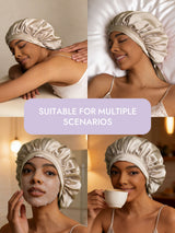 [Beige] SilkSilky  Sleep Cap 006