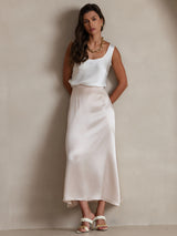 [White] SilkSilky  Sleeveless Camisole Top 005