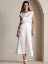 [White] SilkSilky  Skirt 003