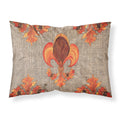 'Caroline'S Treasures 8744Pillowcase Thanksgiving Turkey Fleur De Lis Moisture Wicking Fabric Standard Pillowcase, Large, Multi