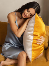 [Gold+LightBeige] SilkSilky  22Momme Pure Silk Pillowcase 001