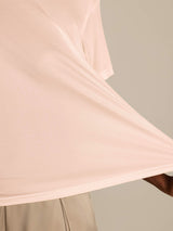 [Light Pink] SilkSilky  Short Sleeve Round Neck Women's T-Shirt 005