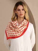 [Beige Cherry] SilkSilky Scarf 005