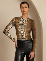 [Tiger] SilkSilky  Long Sleeve Women's T-Shirt 005