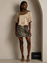 [Champagne] SilkSilky  Half Sleeve Women's T-Shirt 006