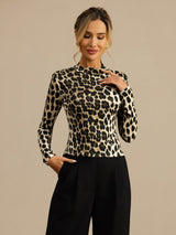 [Leopard] SilkSilky  Long Sleeve Women's T-Shirt 005
