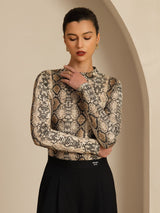 [Snakeskin] SilkSilky  Long Sleeve Women's T-Shirt 005