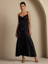 [Black] SilkSilky  Spaghetti Strap Cowl Neck Women's Outfit Sets 007