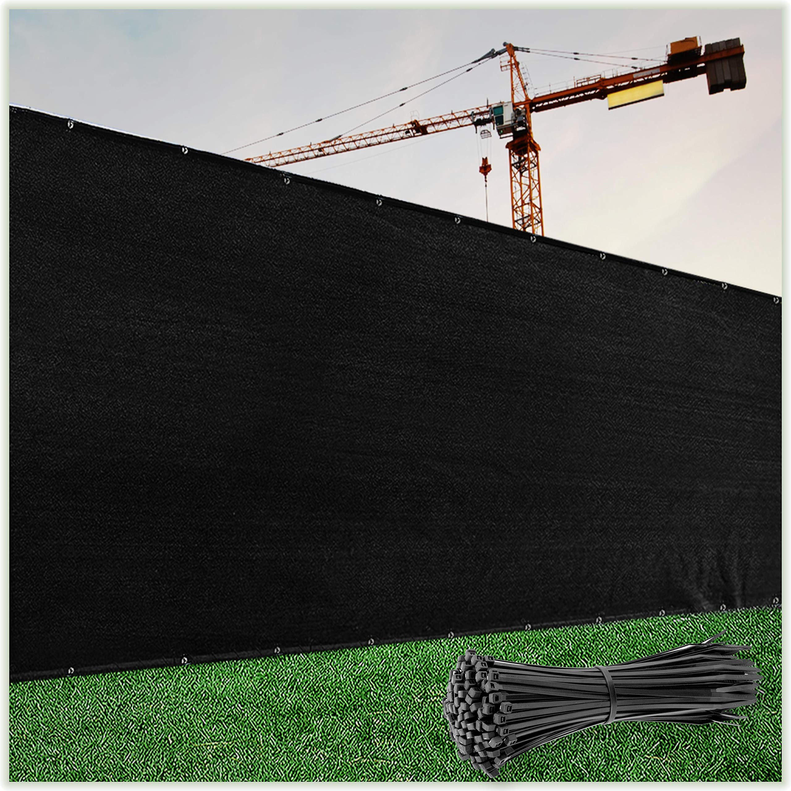 Colourtree Customized Size Fence Screen Privacy Screen Black 6 X 128 - Commercial Grade 170 Gsm - Heavy Duty - 3 Years Warranty