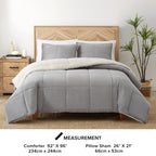 UGG Blissful Queen Comforter Set with 2 Pillow Shams, Reversible Quilted Bedding, Seal Grey, Polyester