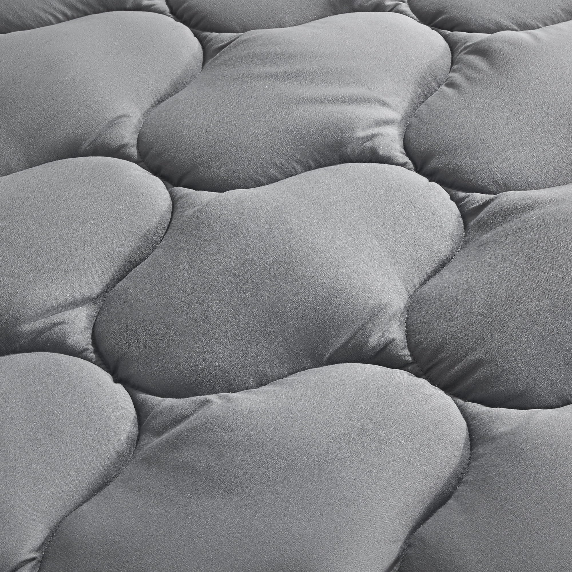 Sleep Zone Twin Xl Mattress Pad For Children & Adults, Pillow Top Mattress Topper For College Dorm, Soft & Skin Friendly, Deep Pocket Cooling Mattress Protector Cover, All Season Use (Grey, Twin Xl)