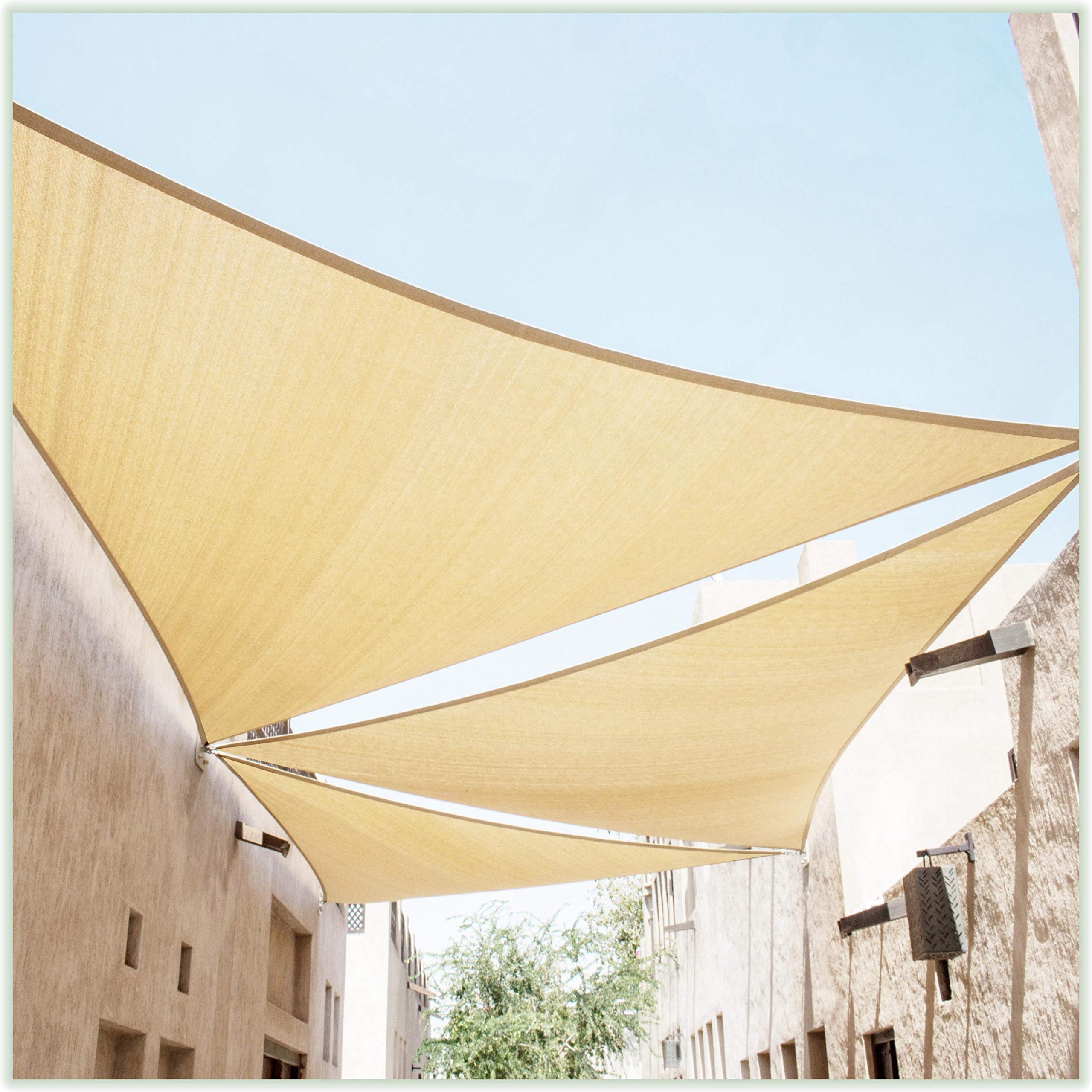 Colourtree Ctapt24 Custom Size Order To Make 12' X 22' X 25.1' Beige Right Triangle Sun Shade Sail Canopy Mesh Fabric Uv Block U