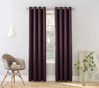 Sun Zero Barrow 2-Pack Energy Saving Grommet Curtain Panel Pair, 54'' X 108, Plum Purple