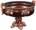 Ok Lighting Ruby Decorative Fruit Bowl, 10.0", Burgundy