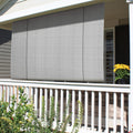 Patio Roll Up Down Shades Roller Blinds Window Shade 5'W X 10.5'L Light Grey Outdoor Pull Shade Privacy Screen Porch Deck Balcon