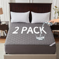 2 Pack Waterproof Mattress Protector, Twin Size Mattress Pad With Deep Pocket 6'-15' Depth, Soft Breathable Dirt-Proof Single
