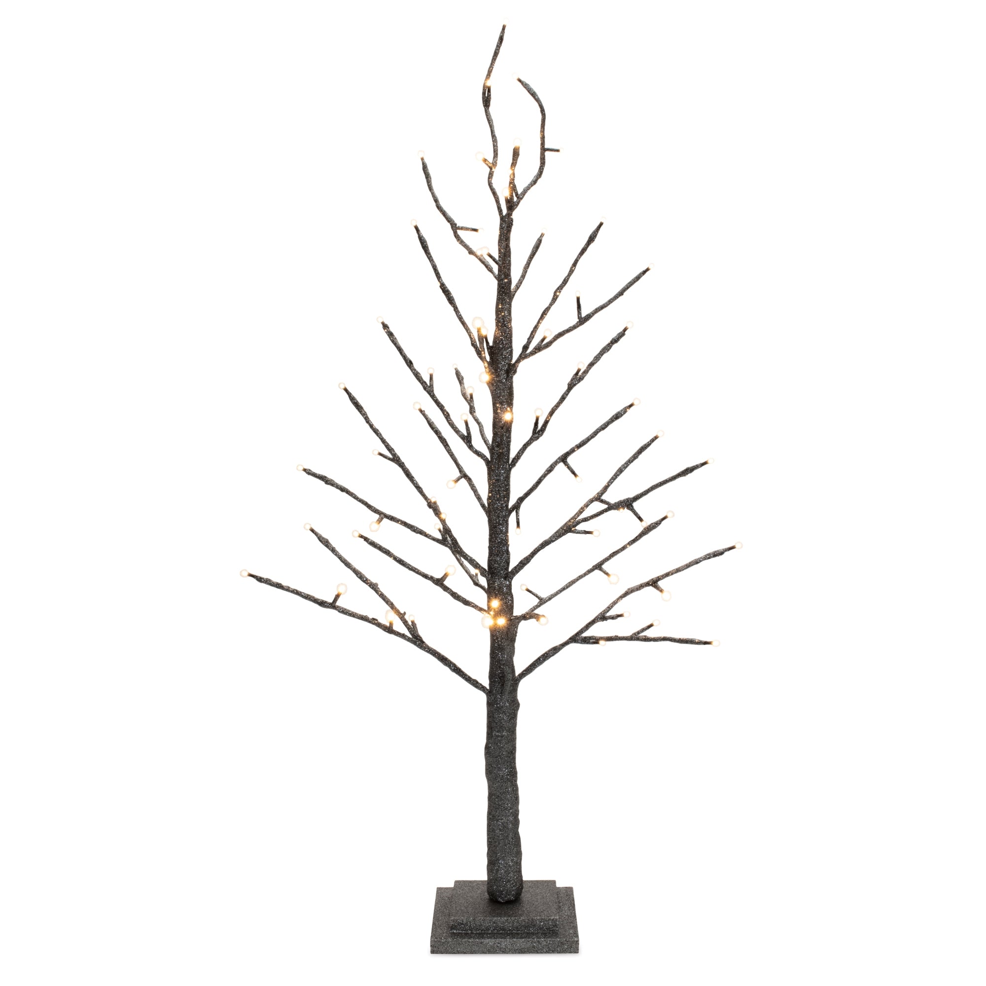 Melrose 36-inch Twig Christmas Tree with 78 LED Lights, Black Paper Holiday Decoration, Model 91379