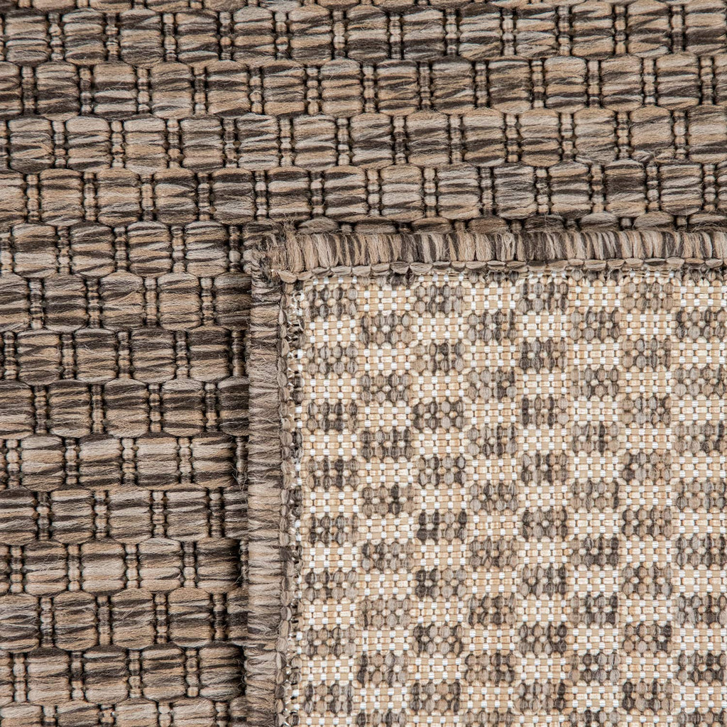 Solid Outdoor Rug For Patio Or Balcony Weatherproof In Mottled Brown, Size: 5'3' X 7'3'