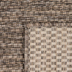 Solid Outdoor Rug For Patio Or Balcony Weatherproof In Mottled Brown, Size: 6'7' X 9'2'