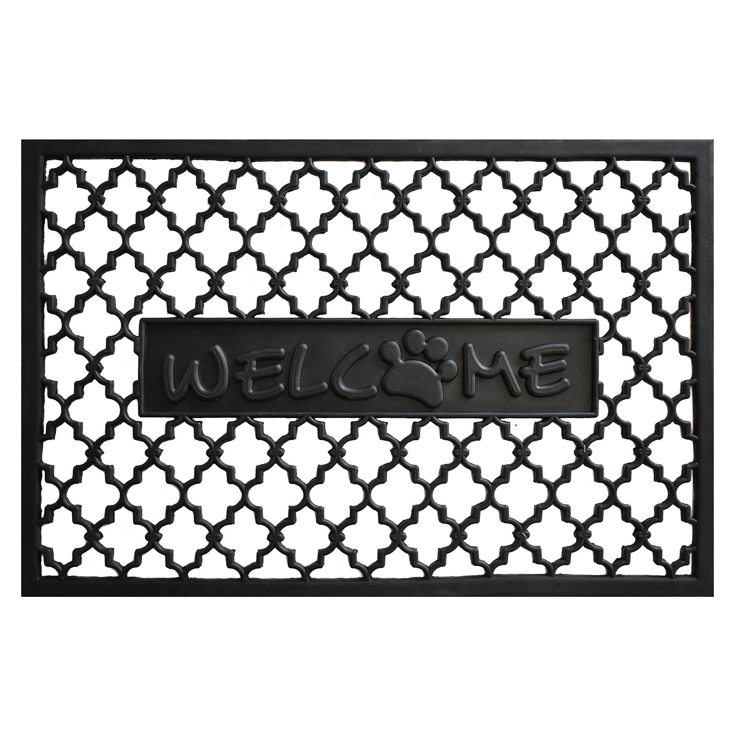 Calloway Mills 102752436 Rubber Welcome Paw Doormat, 24' X 36'