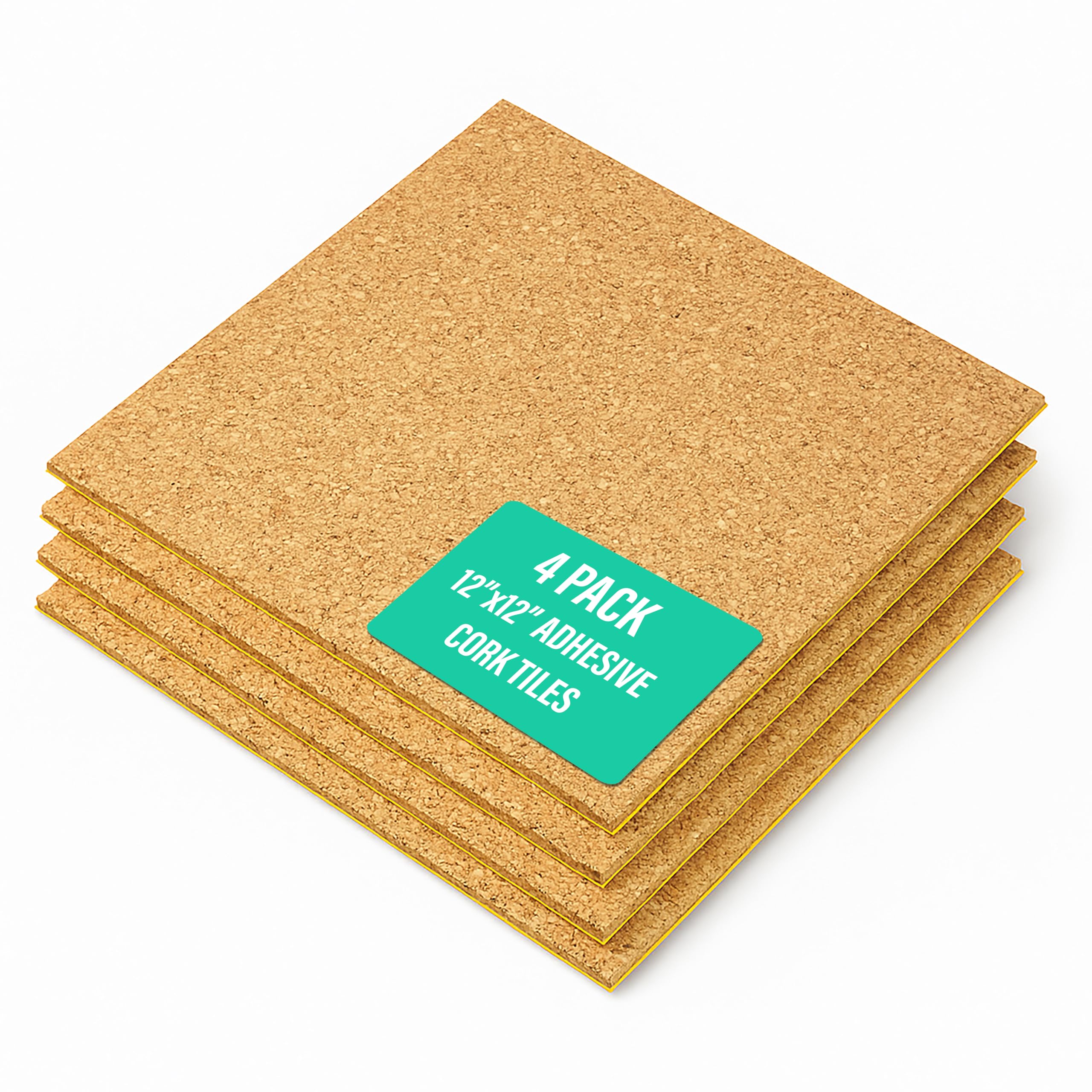 12 X 12 Natural Tile, 5Mm (3/16 Thick), Self-Adhesive - 4 Pack