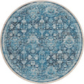 Marbella Mb4 Blue Traditional Rug Round 8' X 8'