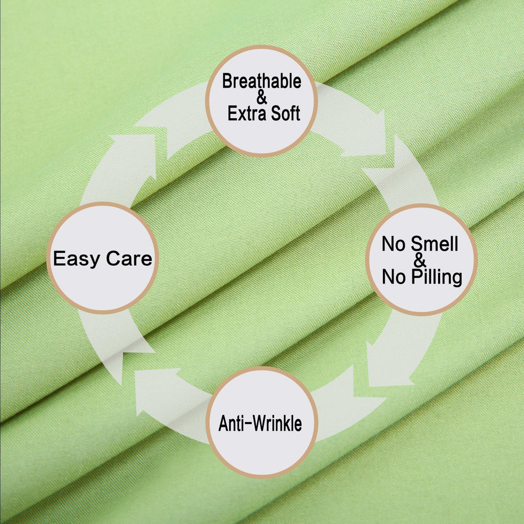 4 Piece Bed Sheet Set (Full,Sage) 1 Flat Sheet,1 Fitted Sheet And 2 Pillow Cases,Brushed Microfiber Luxury Bedding With Deep Pockets