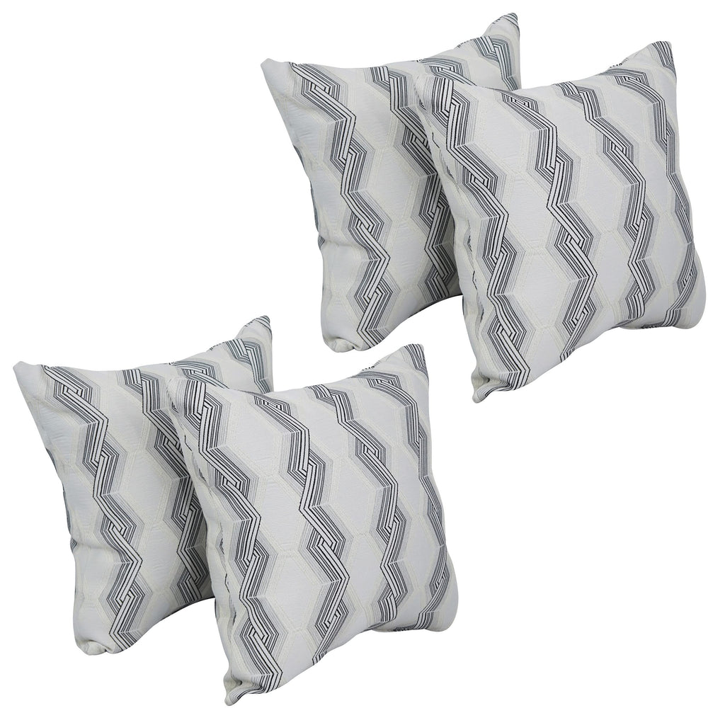 Blazing Needles Square Polyester Jacquard Throw Pillows, 17", Zae Granit 4 Count