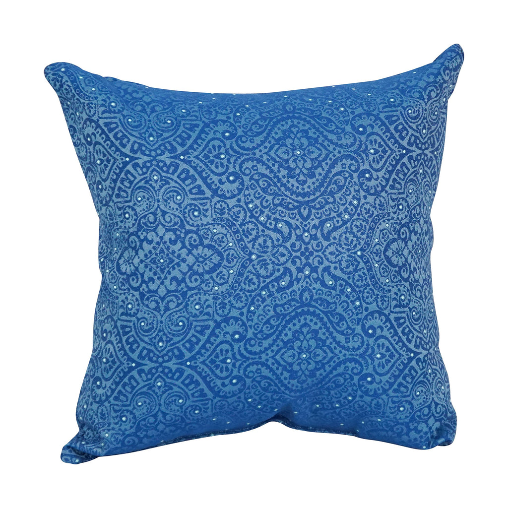Blazing Needles Square Polyester Jacquard Throw Pillows, 17", Mabul Aegean 2 Count