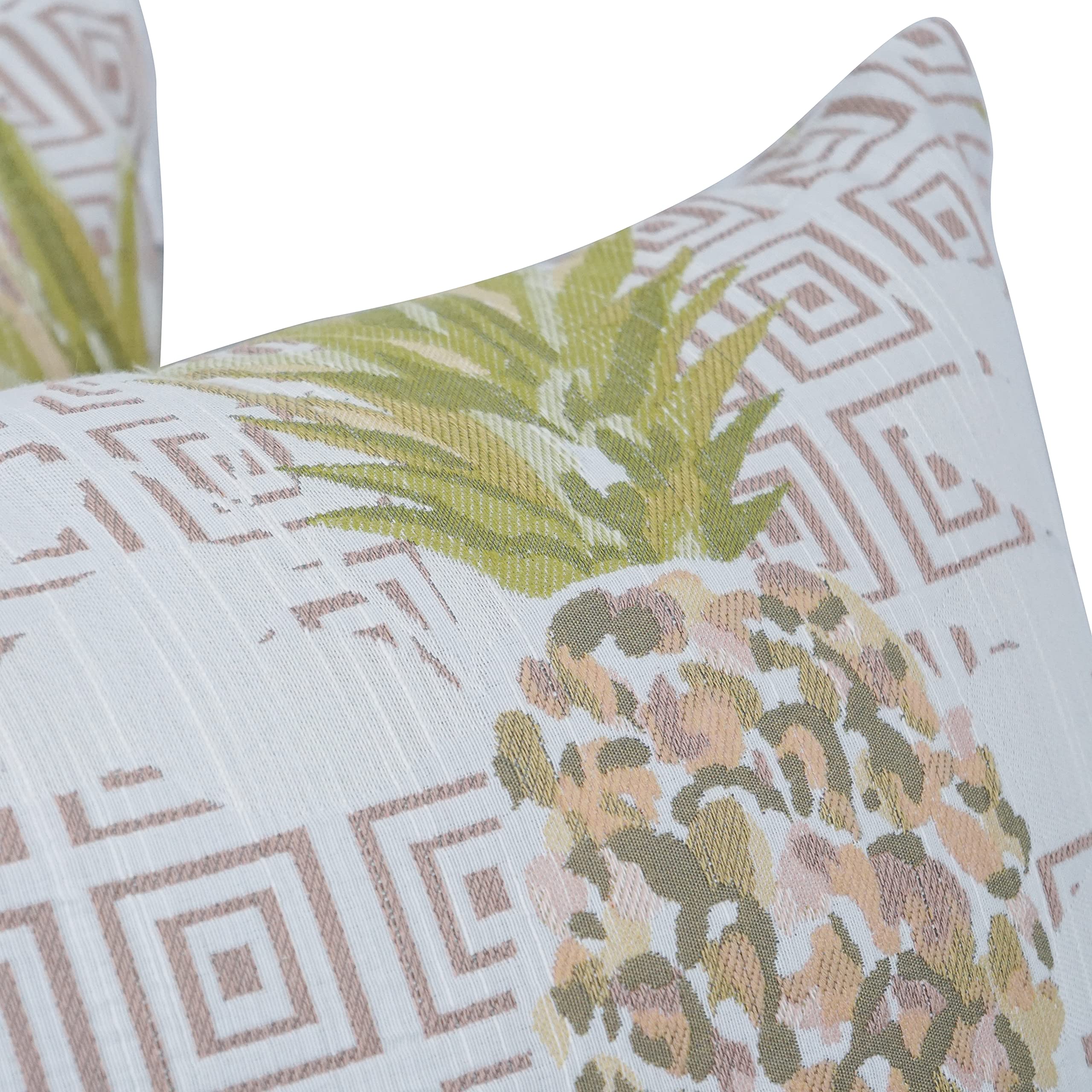 Blazing Needles Square Polyester Jacquard Throw Pillow, 17", Zeena Blush