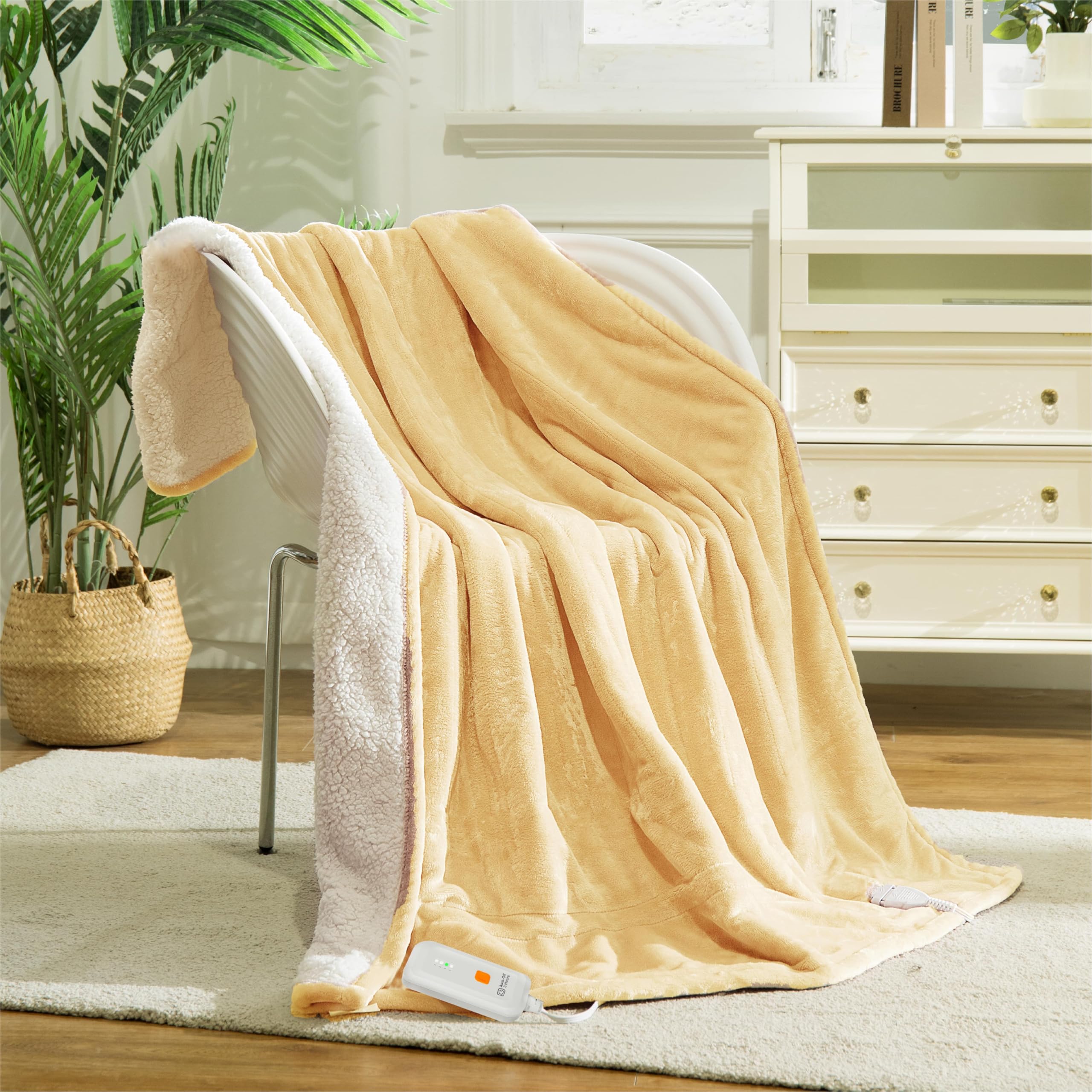 Templewet Heated Blanket Electric Throw 50'' x 60'' -Heated Throw Blanket with 4 Heating Levels & 3 Hours Auto Off,Machine Washa